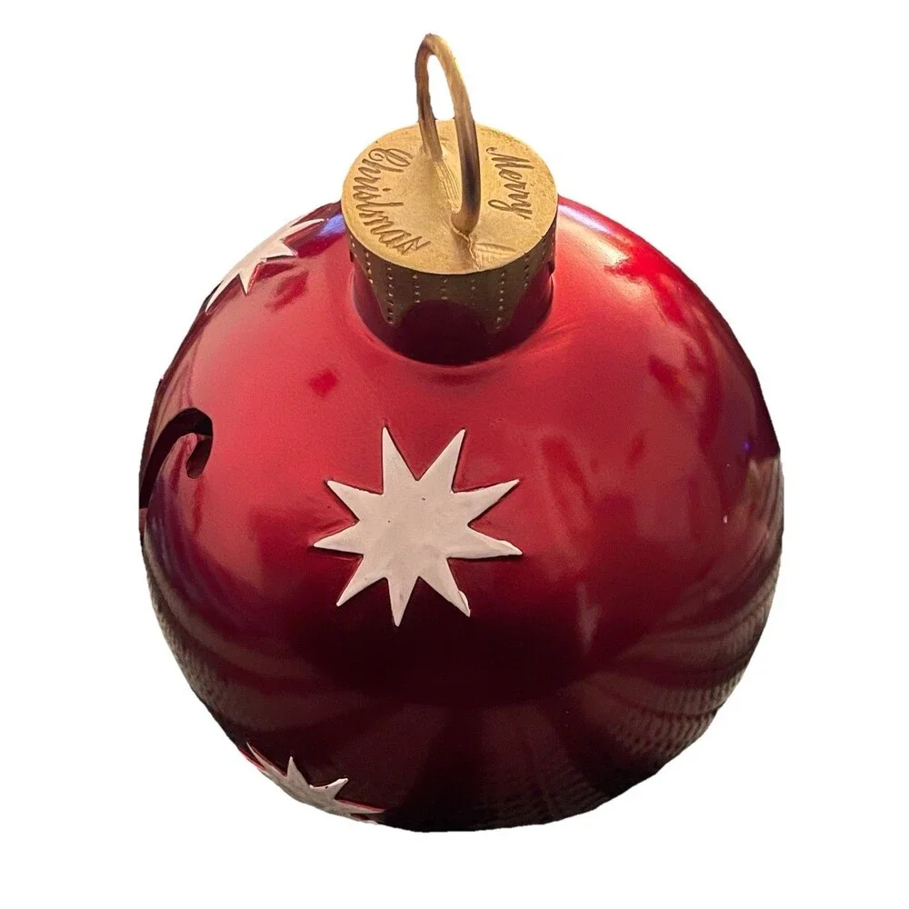 Large Red Christmas Ornament Decor Light Up LED Monogrammed Untested